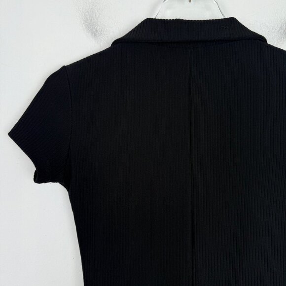 NWT Edikted Lucia Ribbed Romper Short Sleeves Black Size Medium M NEW - Picture 10 of 11